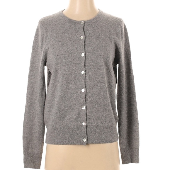 Quince 100% Cashmere Mongolian Cardigan Grey Button Front Sweater Size Small - Picture 3 of 11
